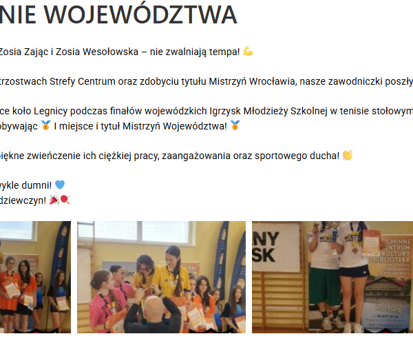 MISTRZYNIE WOJEWÓDZTWA